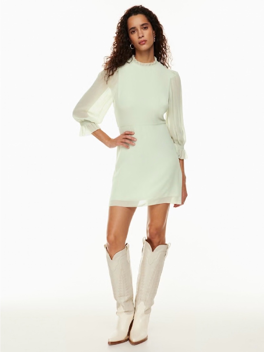 Wilfred Swept Chiffon Mini Dress Rainwash Green 10
